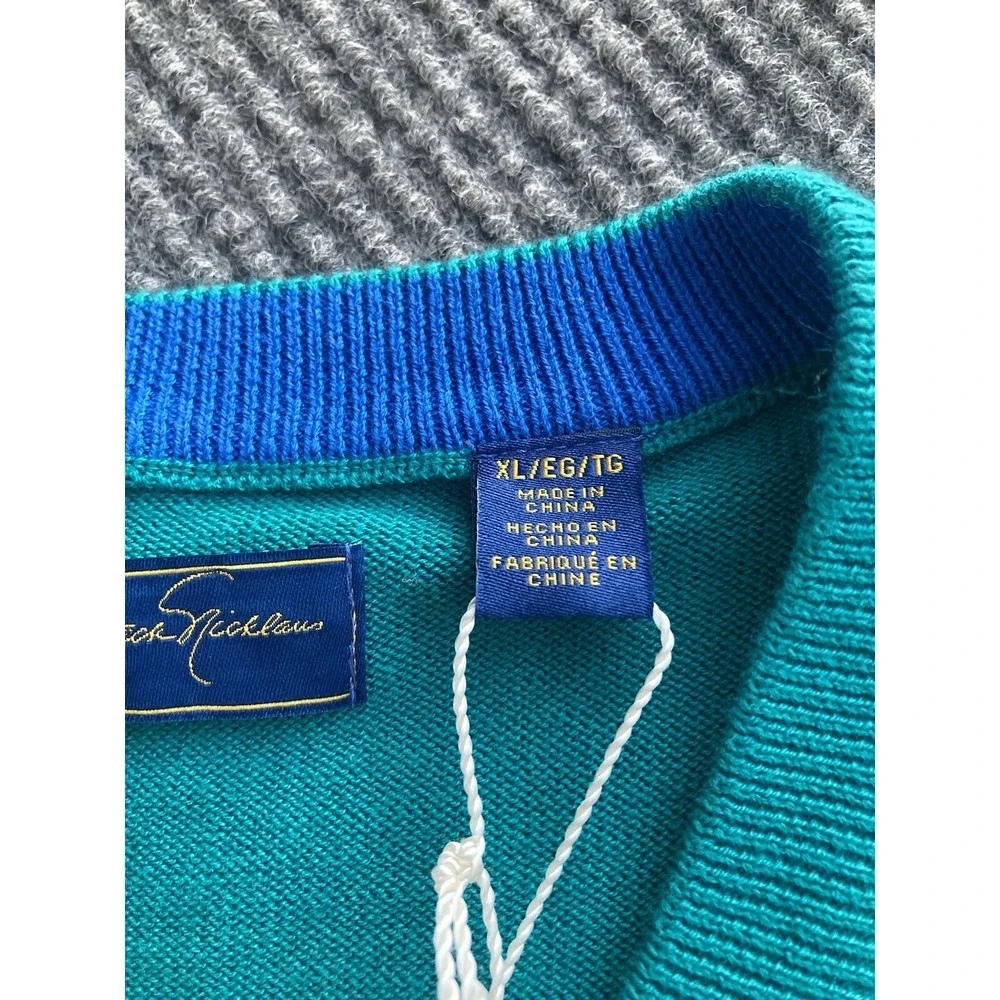 Jack Nicklaus Golf Pullover V Neck Sweater Vest Bear Embroidered Size X-LARGE